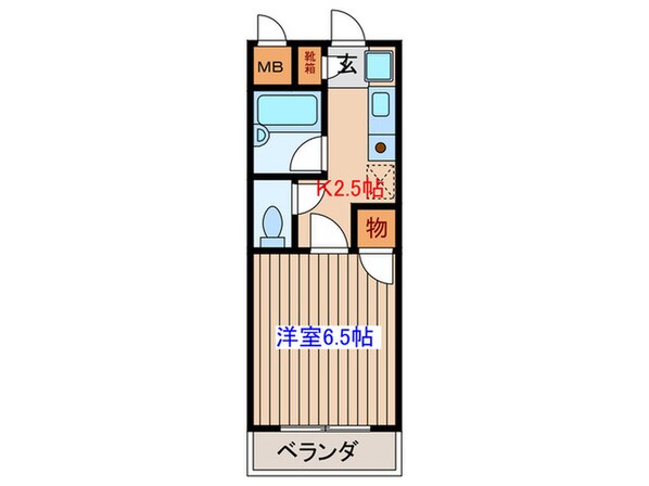 ｱｸﾃｨﾌﾞﾊﾟﾚｽ百合ヶ丘B-7の物件間取画像